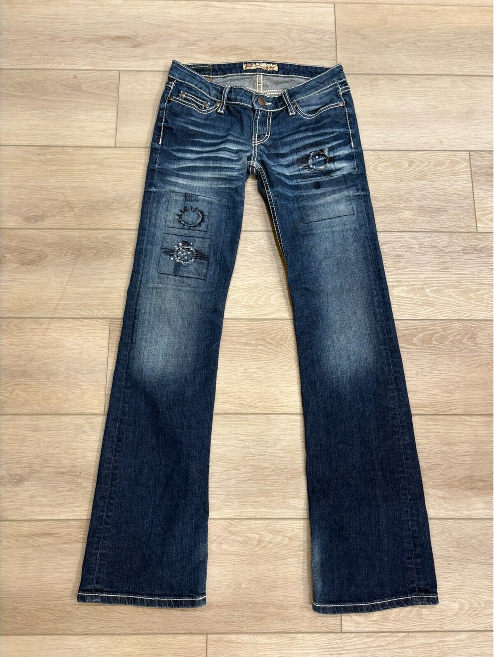 BKE Stella Bootcut Jeans Womens 26x33-1/2* Blue Low Rise Slim Fit Stretch Denim